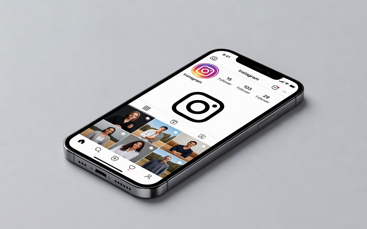 Instagram 主页加粉给客户看，手机显示个人主页